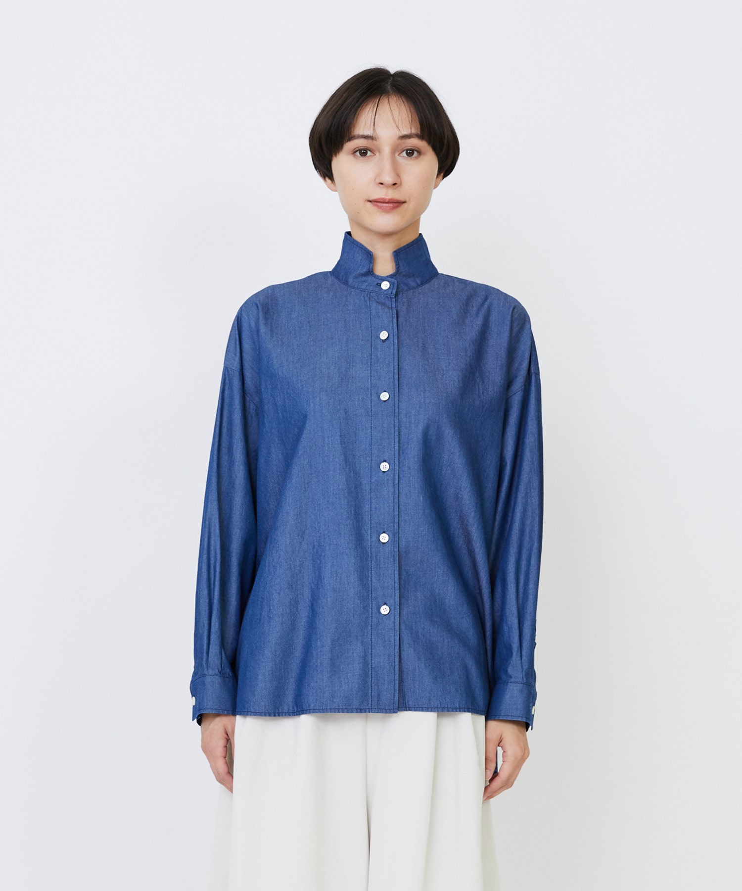 【LOISIR】ライトデニムボクシーシャツ 詳細画像 インディゴブルー 10