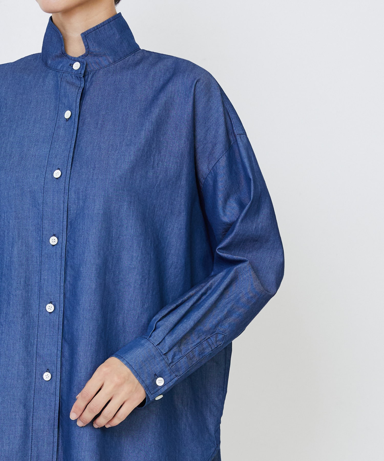 【LOISIR】ライトデニムボクシーシャツ 詳細画像 インディゴブルー 15