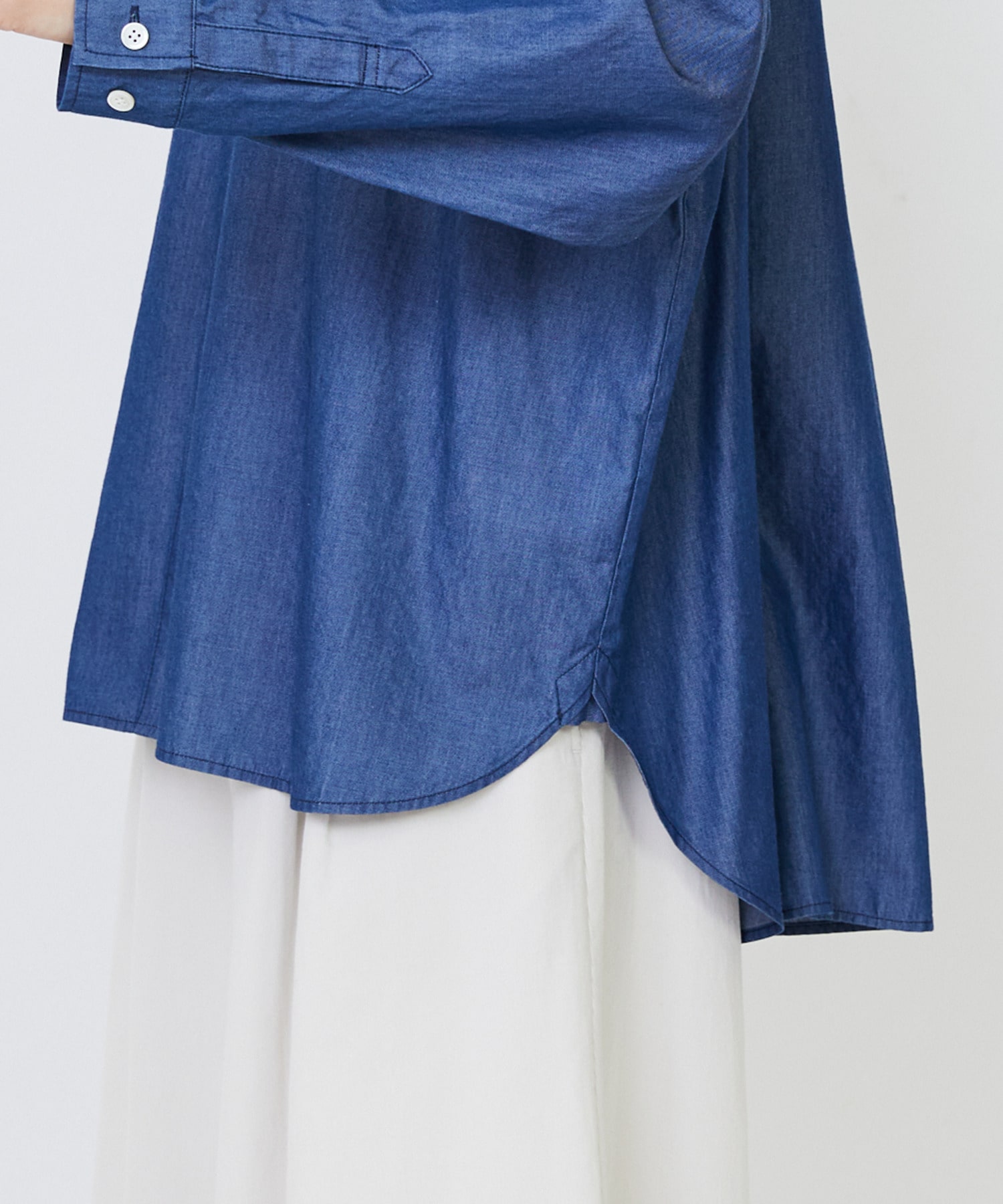 【LOISIR】ライトデニムボクシーシャツ 詳細画像 インディゴブルー 16