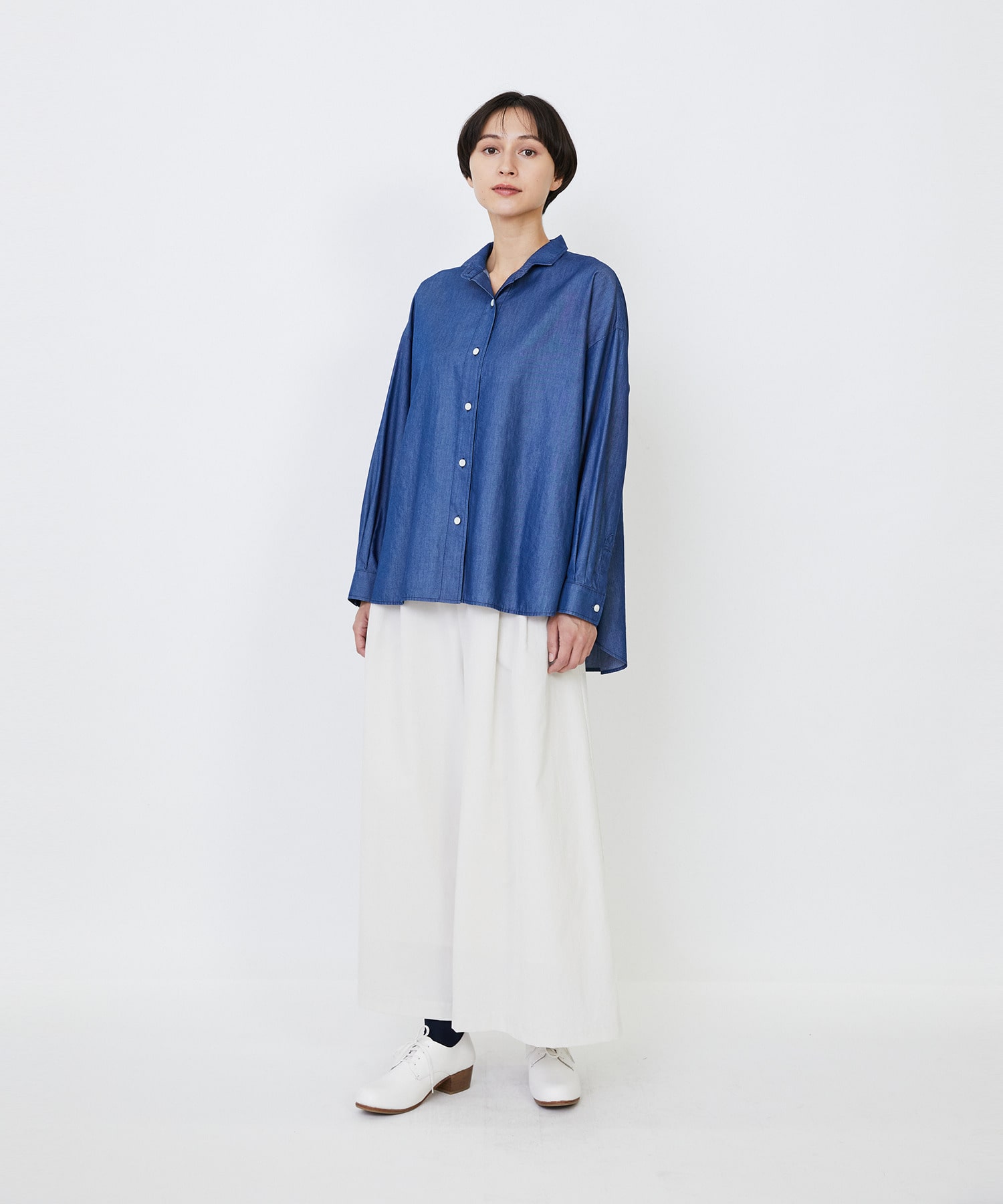 【LOISIR】ライトデニムボクシーシャツ 詳細画像 インディゴブルー 3