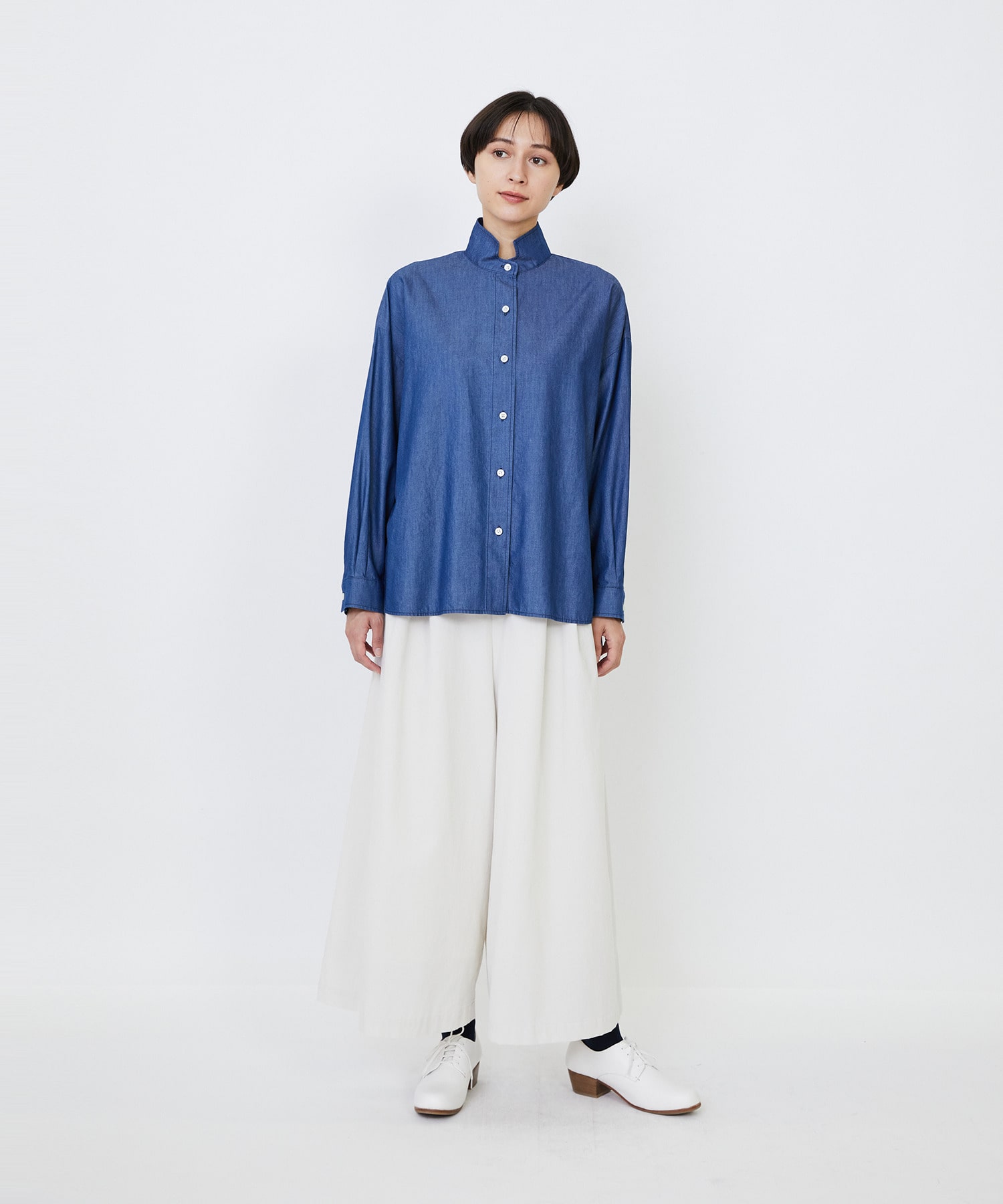 【LOISIR】ライトデニムボクシーシャツ 詳細画像 インディゴブルー 5