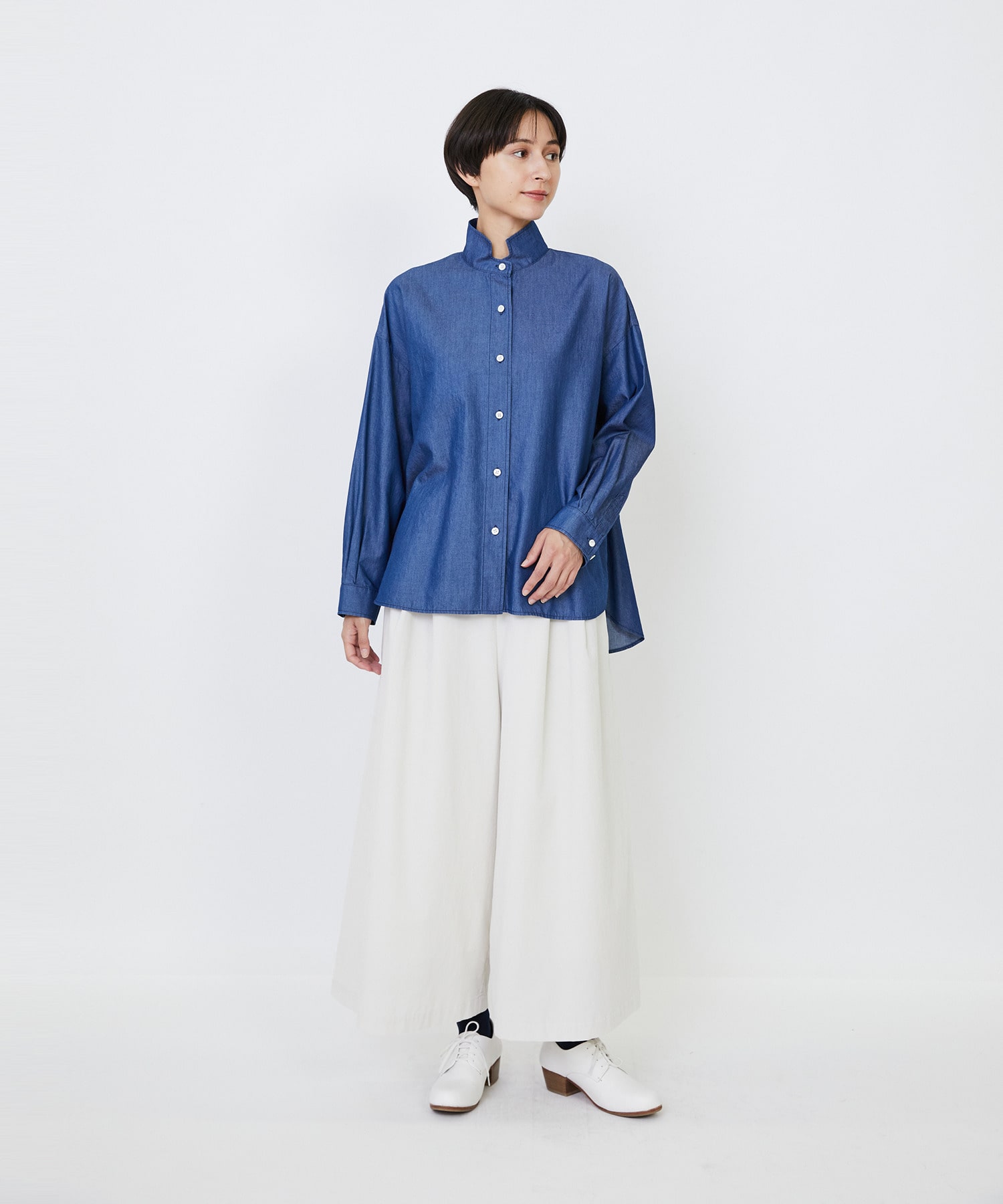 【LOISIR】ライトデニムボクシーシャツ 詳細画像 インディゴブルー 6