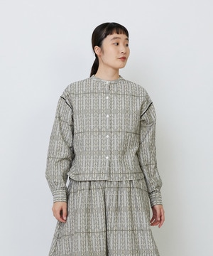 【LOISIR】オリジナルジャカードブラウス 詳細画像 ベージュ系その他 1