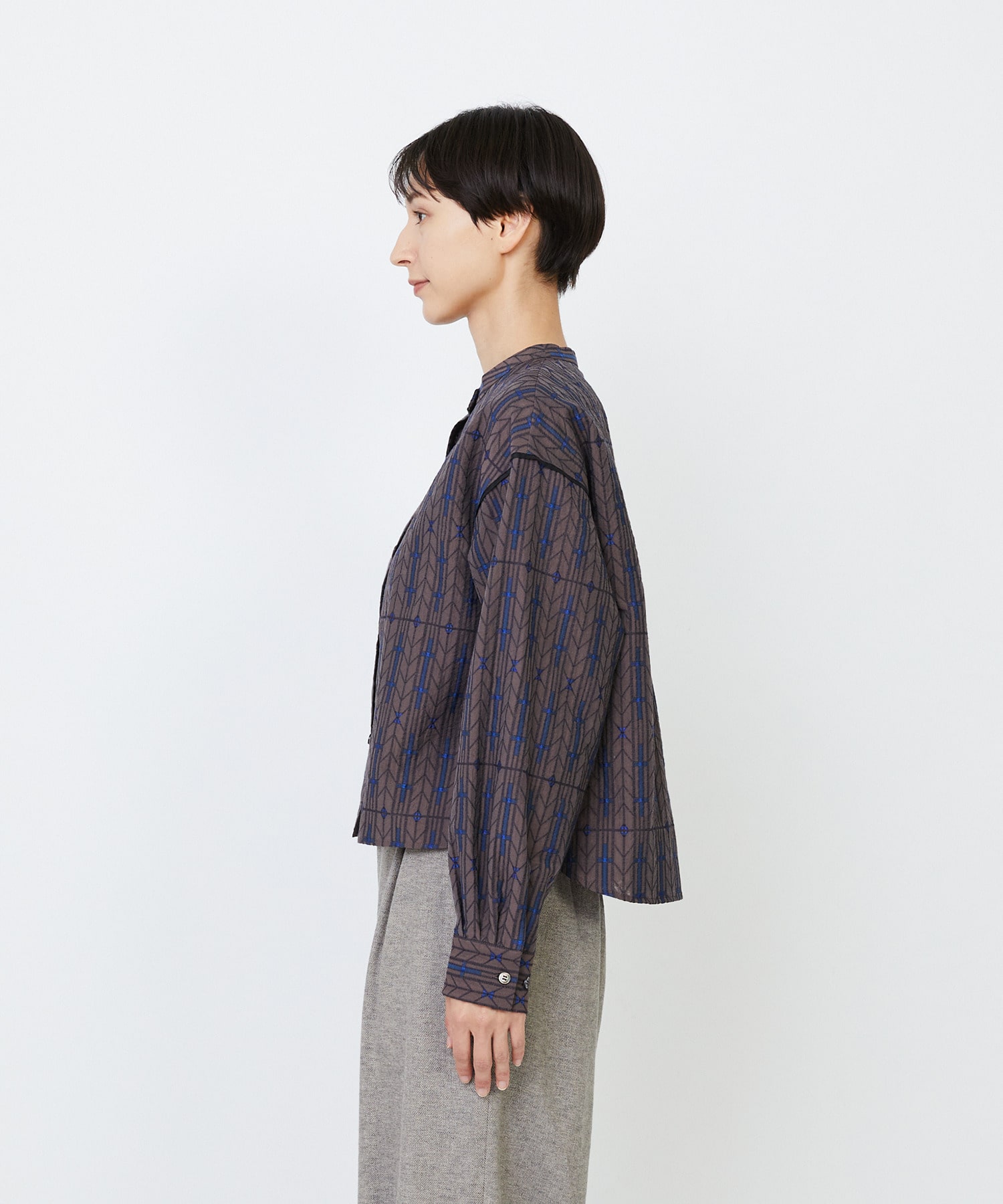 【LOISIR】オリジナルジャカードブラウス 詳細画像 ブラウン系その他 16