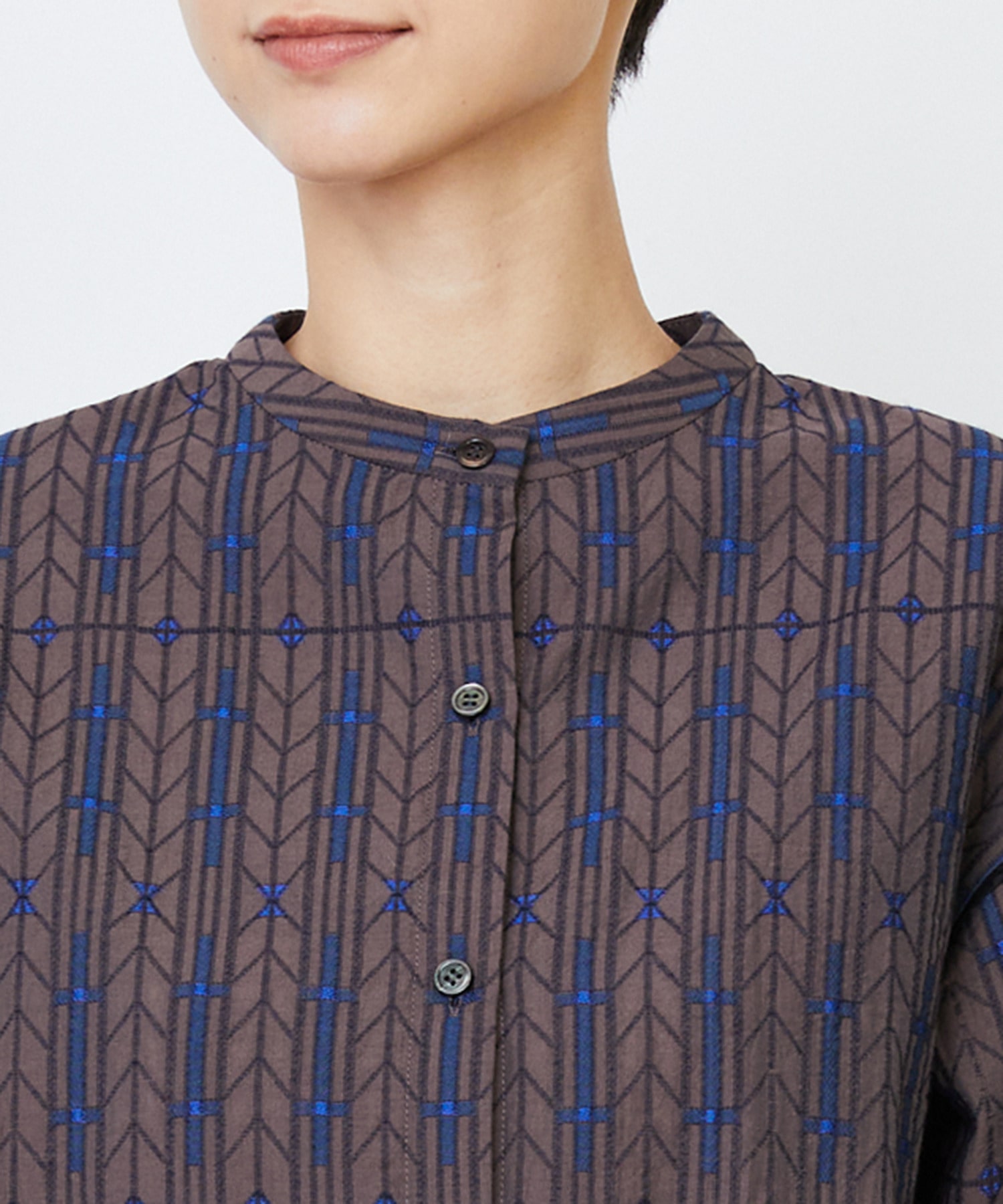 【LOISIR】オリジナルジャカードブラウス 詳細画像 ブラウン系その他 18