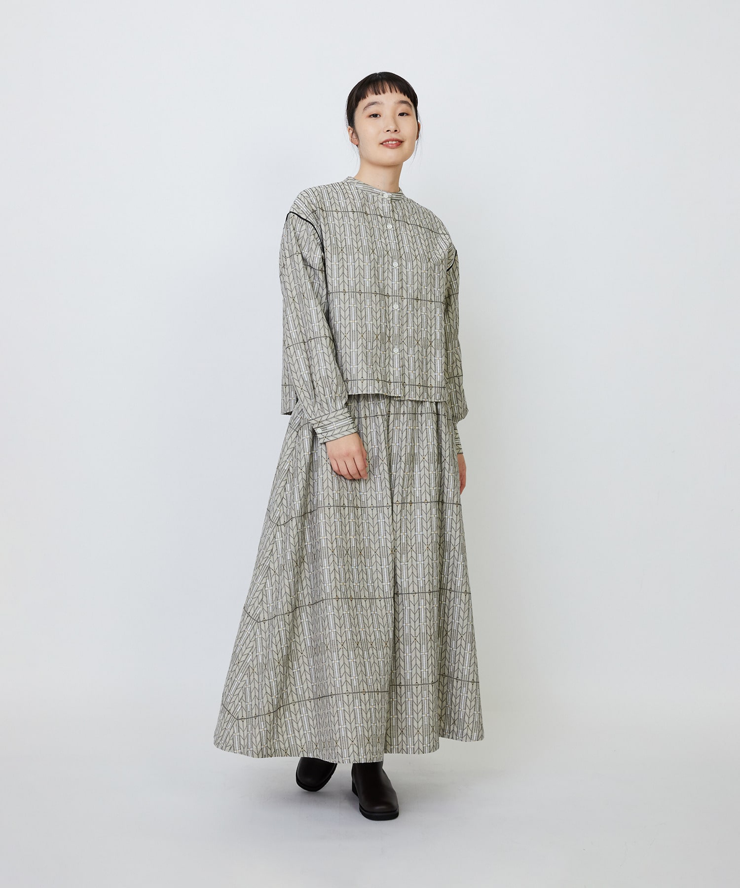 【LOISIR】オリジナルジャカードブラウス 詳細画像 ブラウン系その他 2