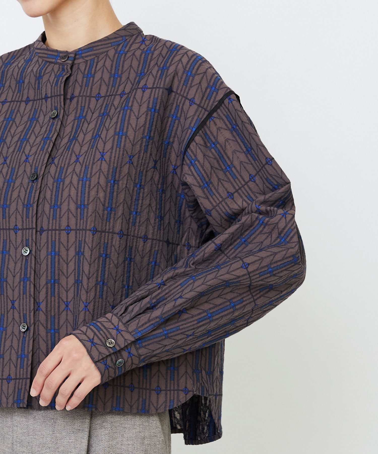 【LOISIR】オリジナルジャカードブラウス 詳細画像 ブラウン系その他 20