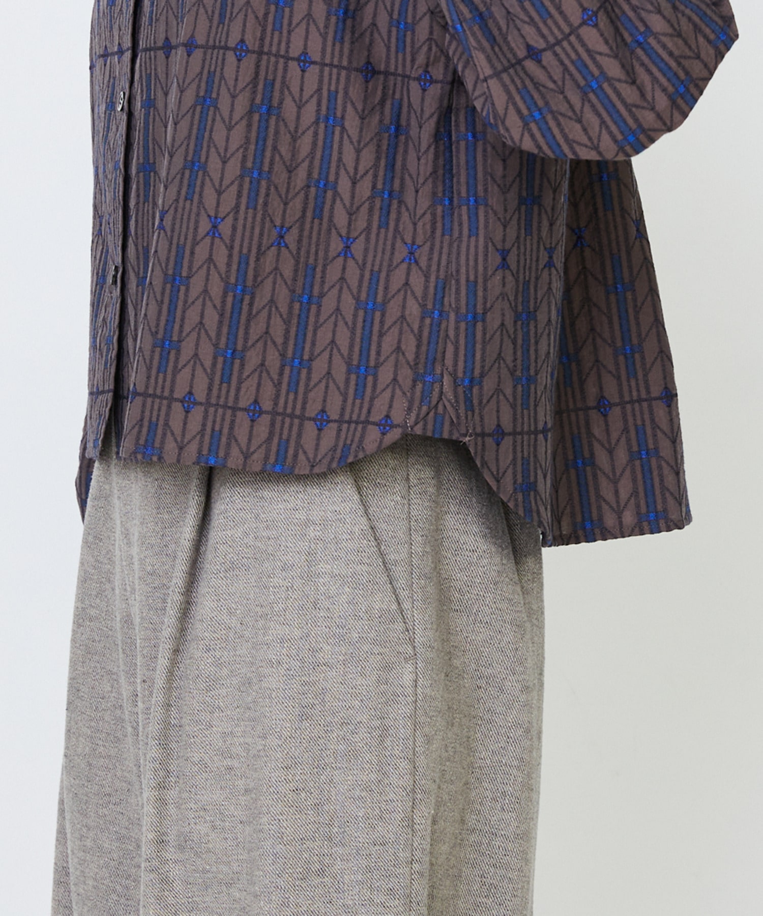 【LOISIR】オリジナルジャカードブラウス 詳細画像 ブラウン系その他 21