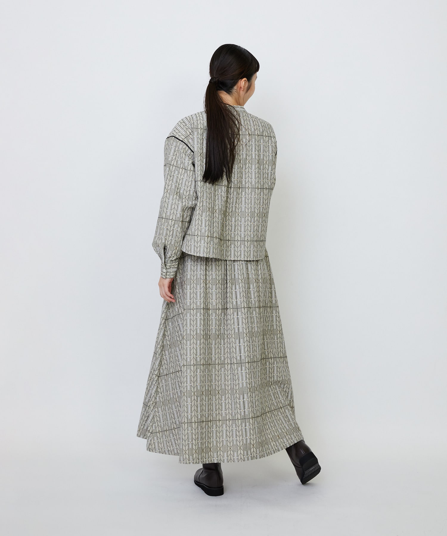 【LOISIR】オリジナルジャカードブラウス 詳細画像 ブラウン系その他 5