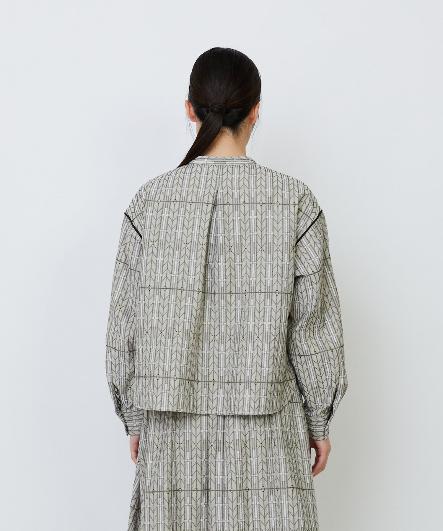 【LOISIR】オリジナルジャカードブラウス 詳細画像 ブラウン系その他 8