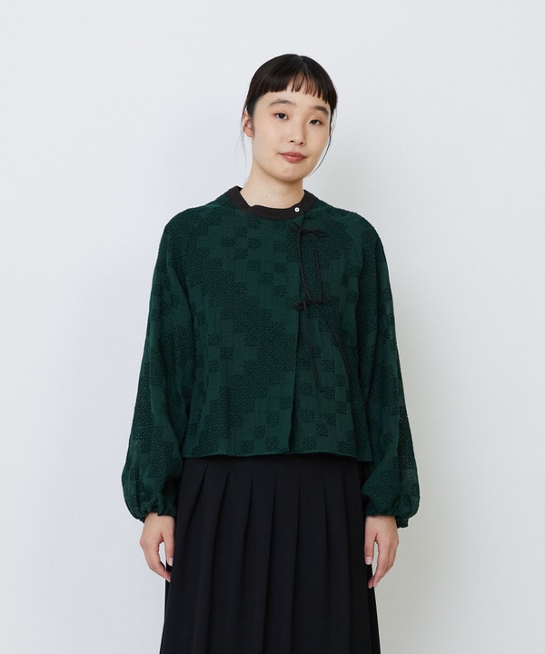 【LOISIR】｜2BUY10%OFF・3BUY20%OFF｜【少量生産】ガーゼエンブロイダリーカシュクールブラウス