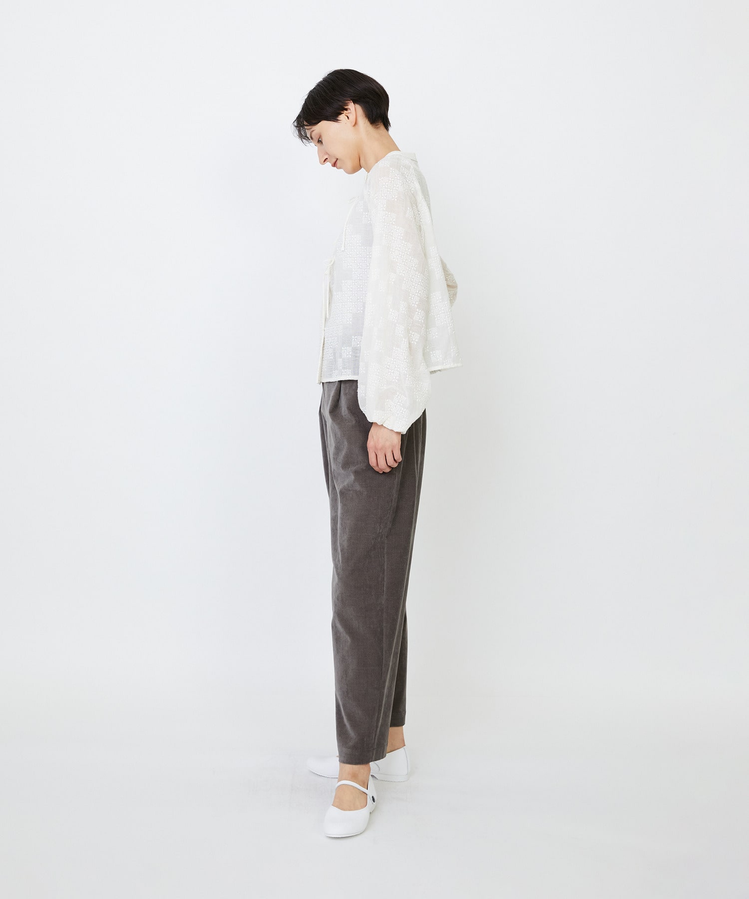 【LOISIR】【少量生産】ガーゼエンブロイダリーカシュクールブラウス 詳細画像 オフホワイト 12