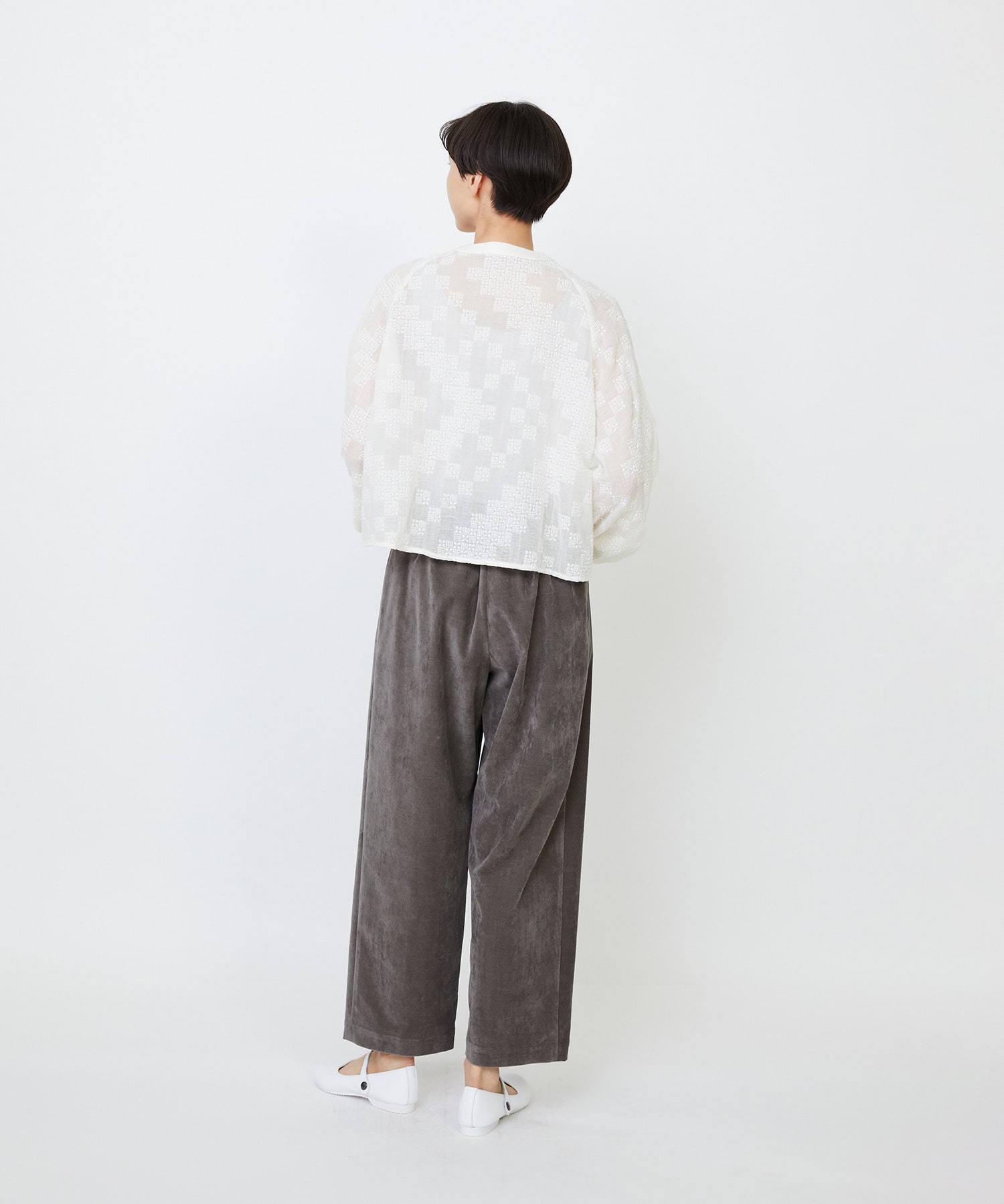 【LOISIR】【少量生産】ガーゼエンブロイダリーカシュクールブラウス 詳細画像 オフホワイト 14