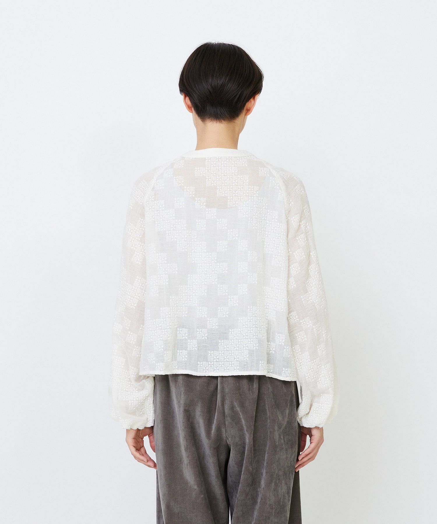 【LOISIR】【少量生産】ガーゼエンブロイダリーカシュクールブラウス 詳細画像 オフホワイト 17