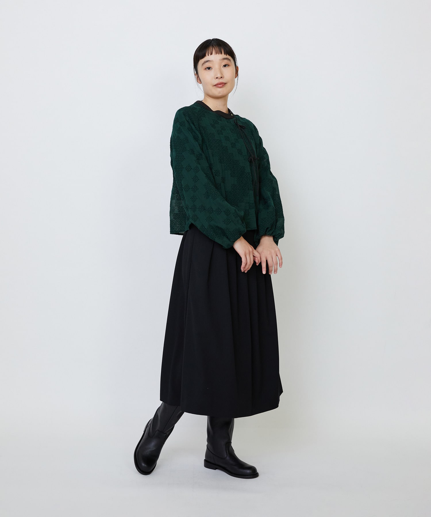 【LOISIR】【少量生産】ガーゼエンブロイダリーカシュクールブラウス 詳細画像 オフホワイト 3