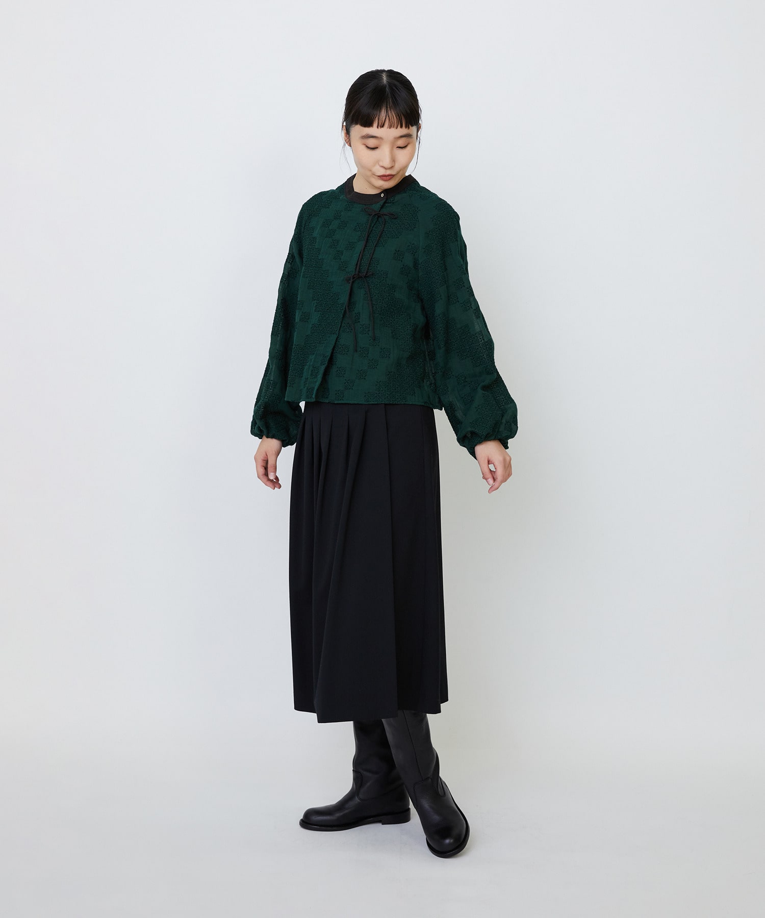 【LOISIR】【少量生産】ガーゼエンブロイダリーカシュクールブラウス 詳細画像 オフホワイト 4