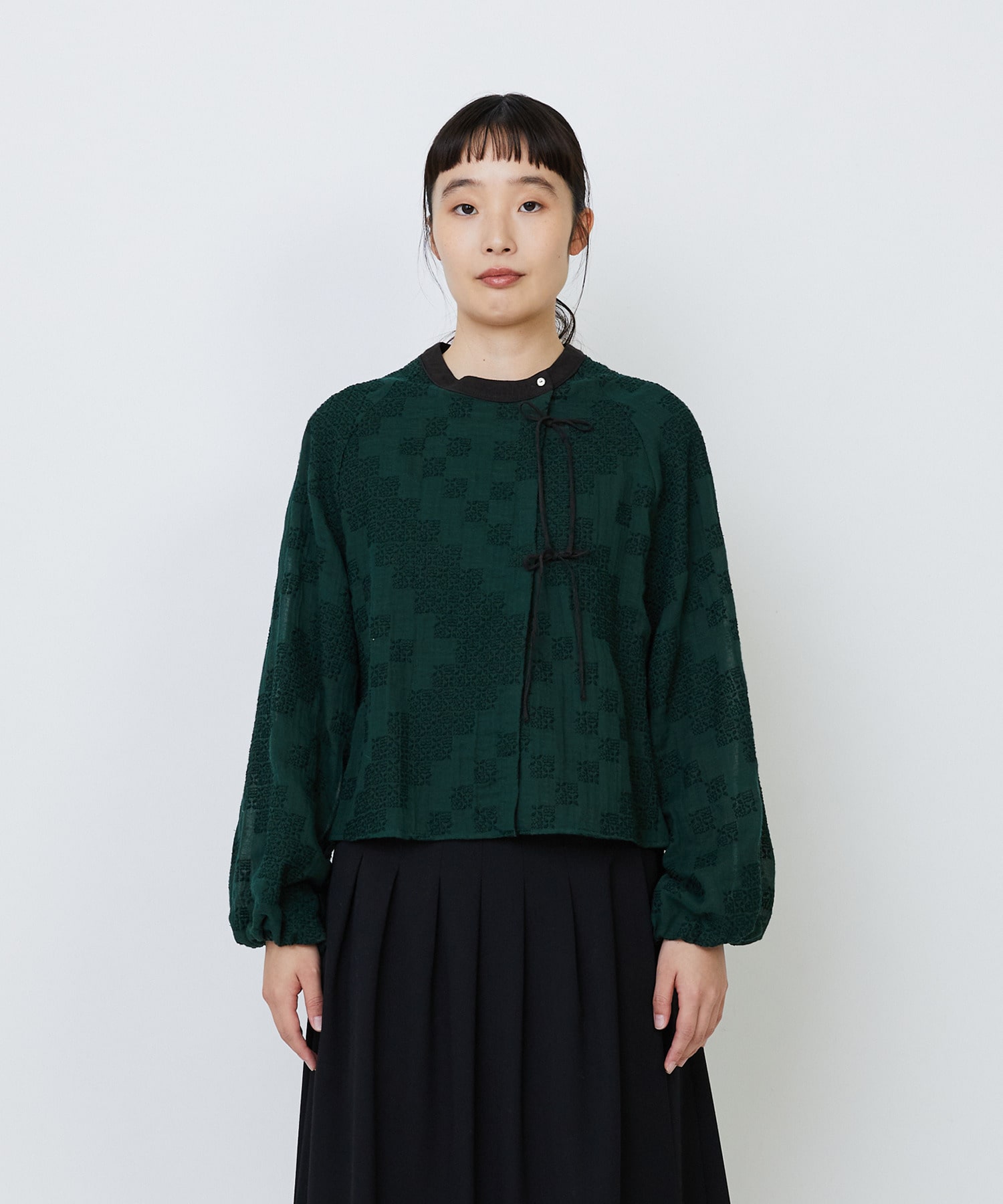 【LOISIR】【少量生産】ガーゼエンブロイダリーカシュクールブラウス 詳細画像 オフホワイト 7