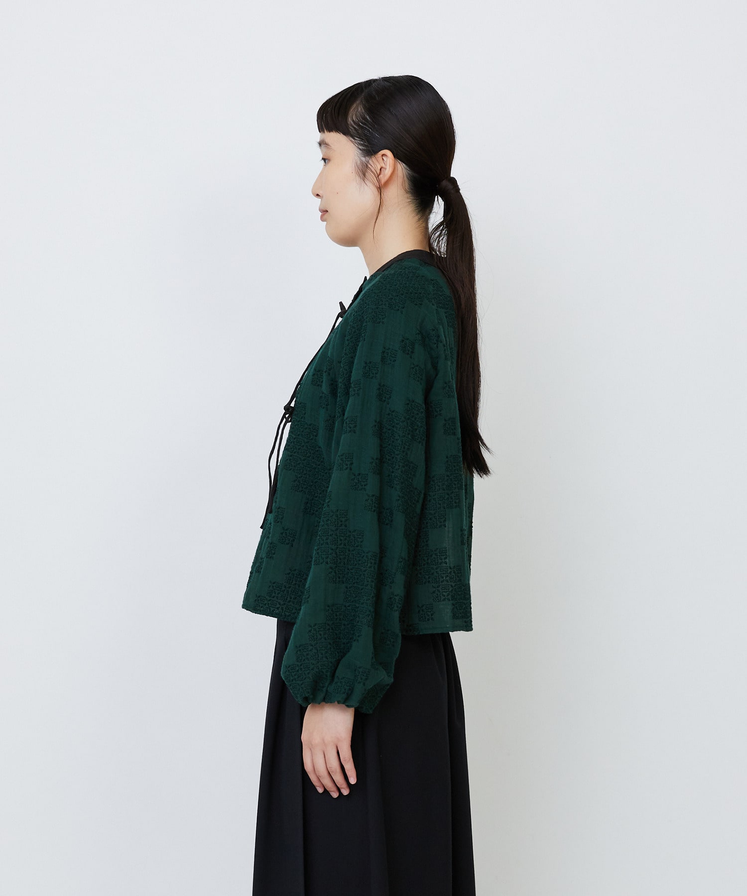 【LOISIR】【少量生産】ガーゼエンブロイダリーカシュクールブラウス 詳細画像 オフホワイト 8