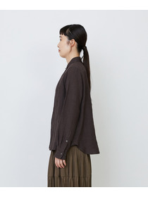 【LOISIR】グランジリネンミニカラーシャツ 詳細画像 ブラウン 8