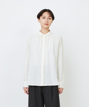 【LOISIR】グランジリネンミニカラーシャツ 詳細画像 ホワイト 1
