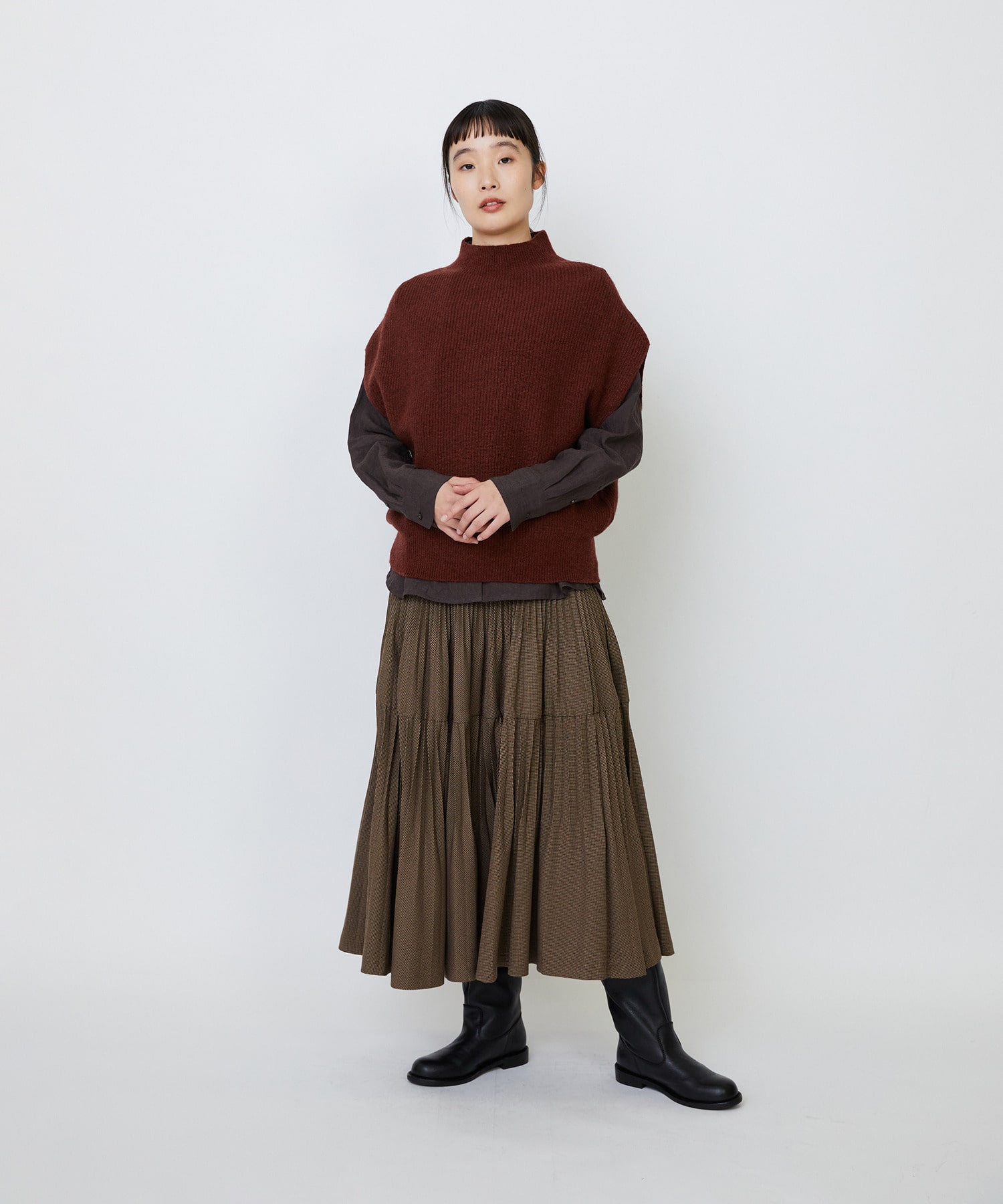 【LOISIR】グランジリネンミニカラーシャツ 詳細画像 ブラウン 1