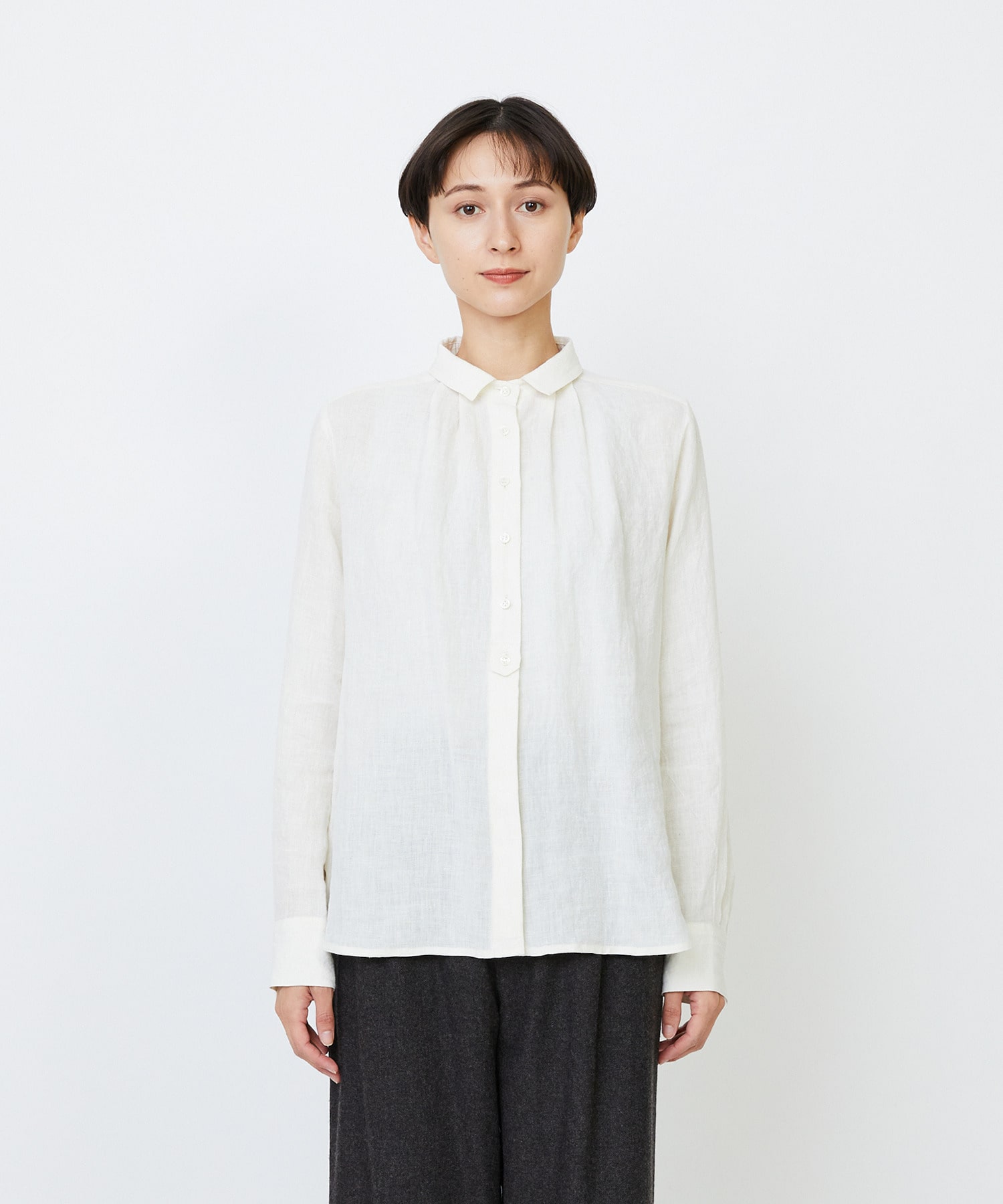 【LOISIR】グランジリネンミニカラーシャツ 詳細画像 ブラウン 13