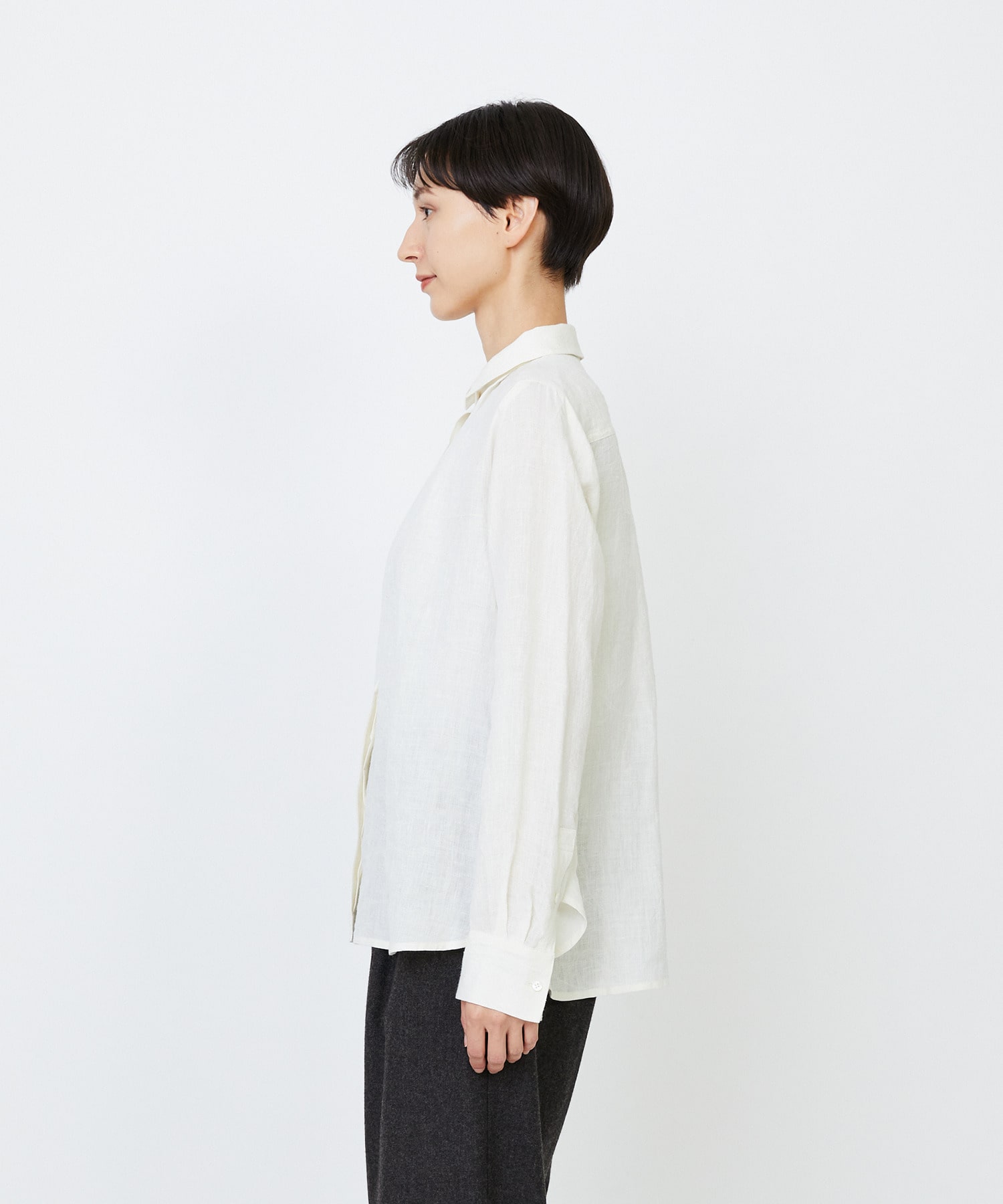 【LOISIR】グランジリネンミニカラーシャツ 詳細画像 ブラウン 14