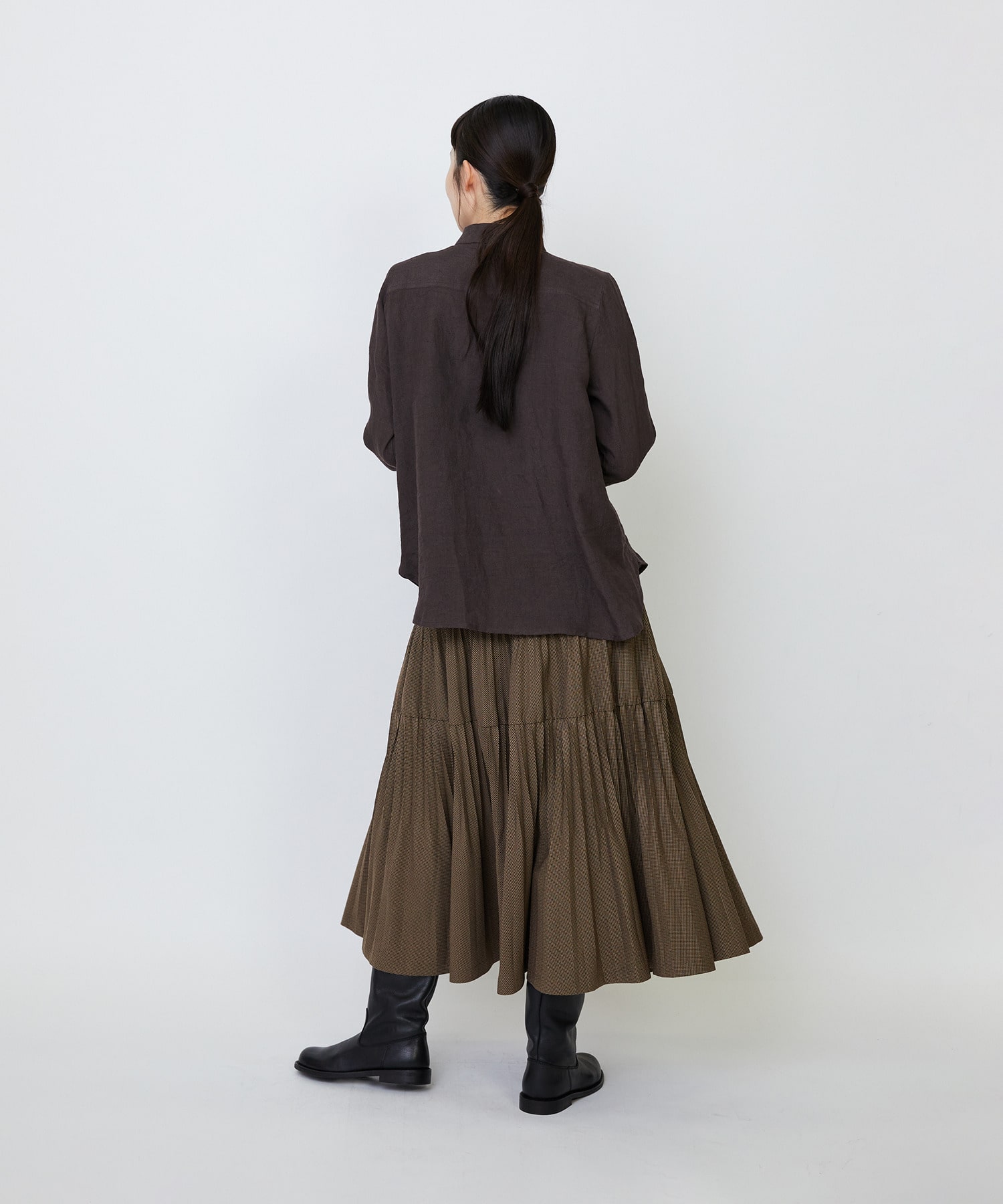 【LOISIR】グランジリネンミニカラーシャツ 詳細画像 ブラウン 6