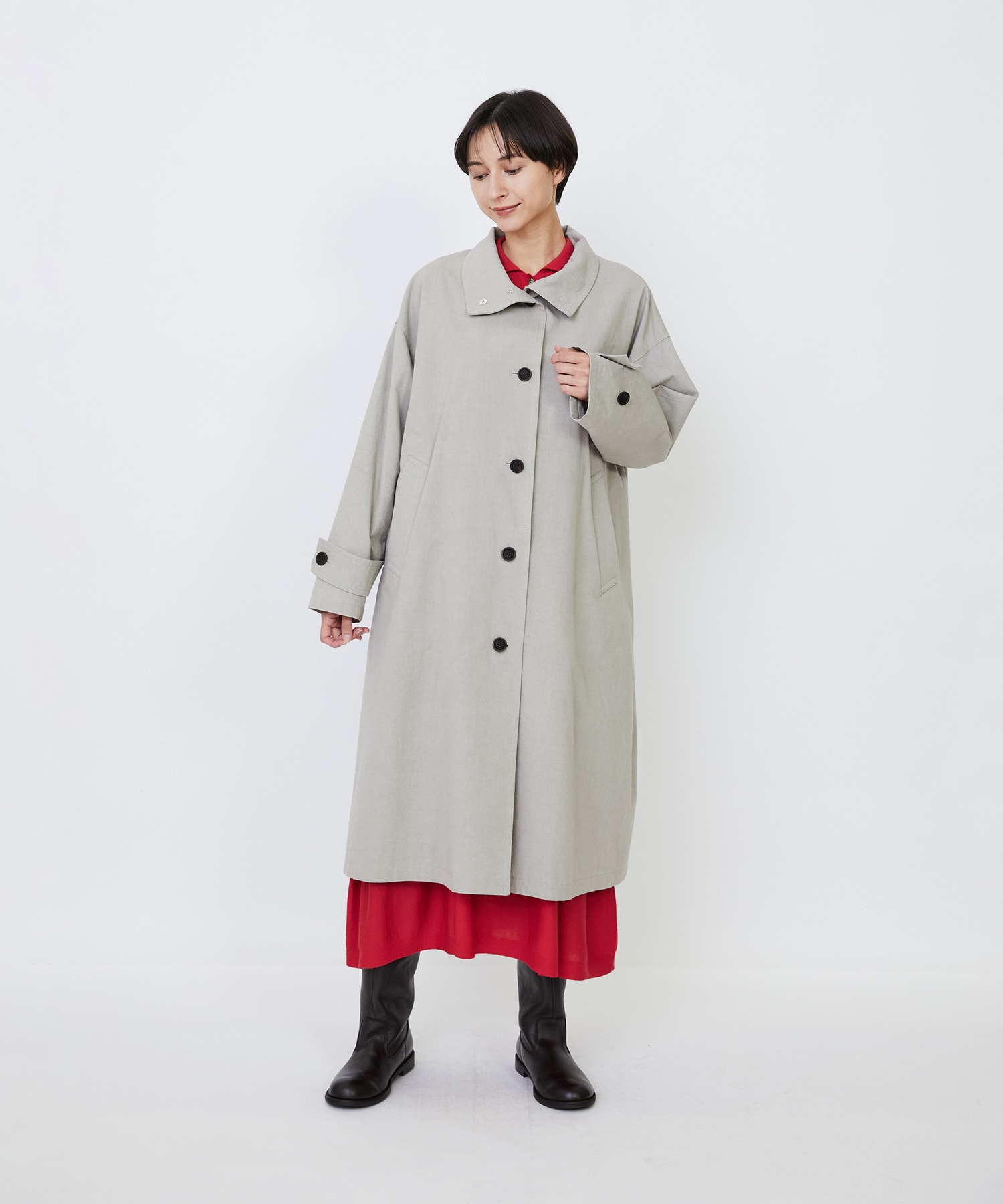 【LOISIR】｜2BUY10%OFF・3BUY20%OFF｜グランジコットンポプリンステンカラーコート 詳細画像 ベージュ 3