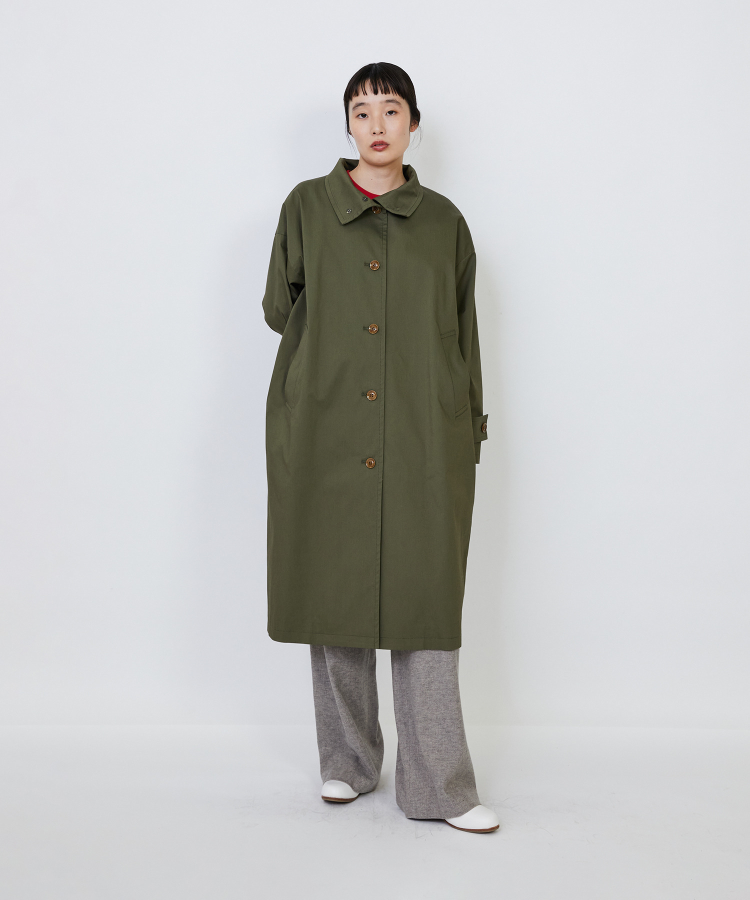 【LOISIR】｜2BUY10%OFF・3BUY20%OFF｜コットンナイロンストレッチツイルステンカラーコート 詳細画像 ブラック 15