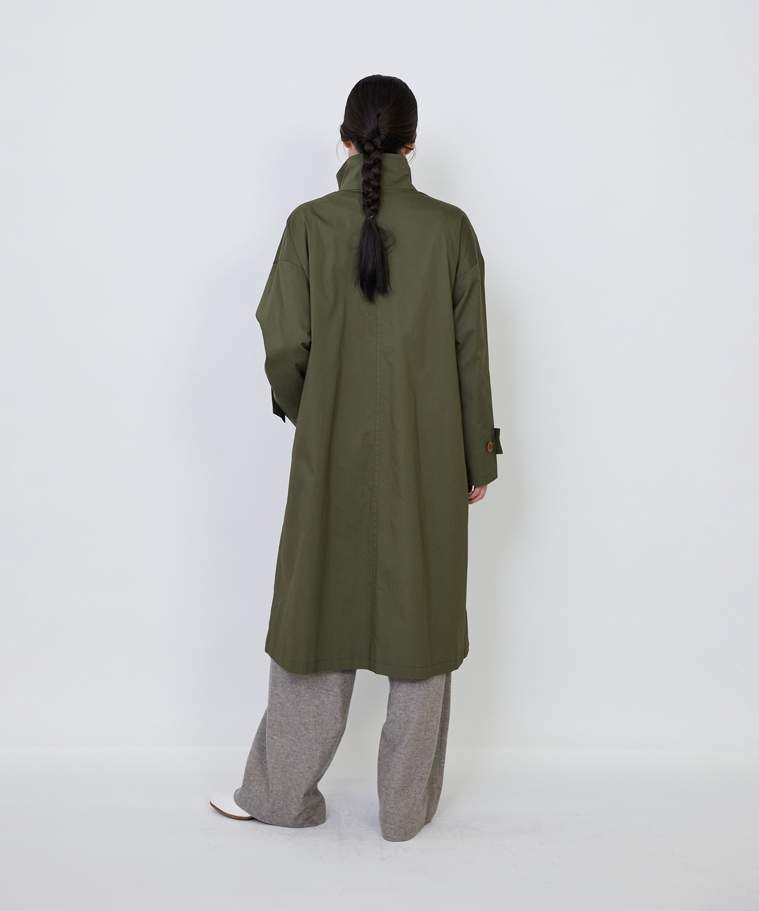 【LOISIR】｜2BUY10%OFF・3BUY20%OFF｜コットンナイロンストレッチツイルステンカラーコート 詳細画像 ブラック 19