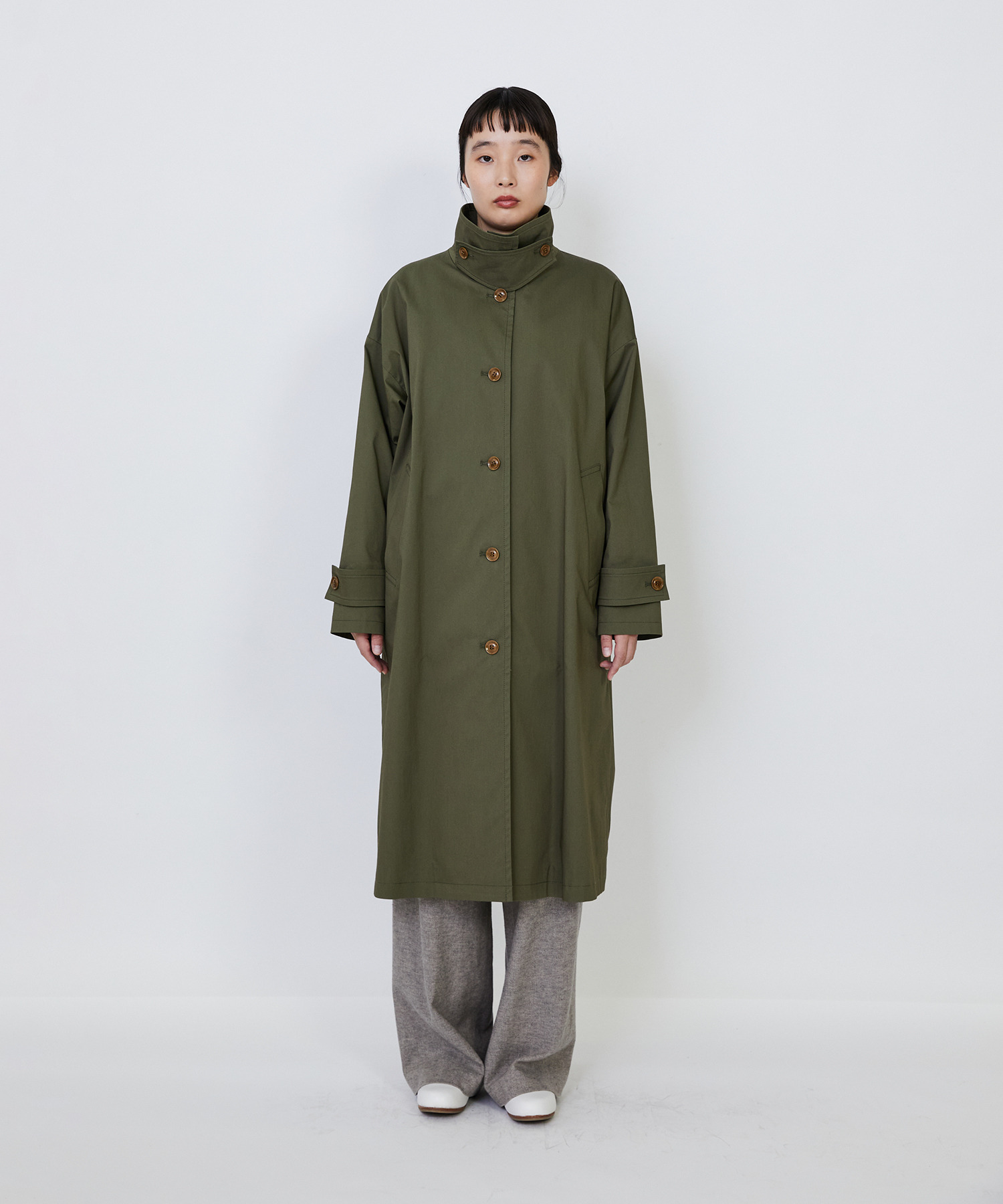 【LOISIR】｜2BUY10%OFF・3BUY20%OFF｜コットンナイロンストレッチツイルステンカラーコート 詳細画像 ブラック 20