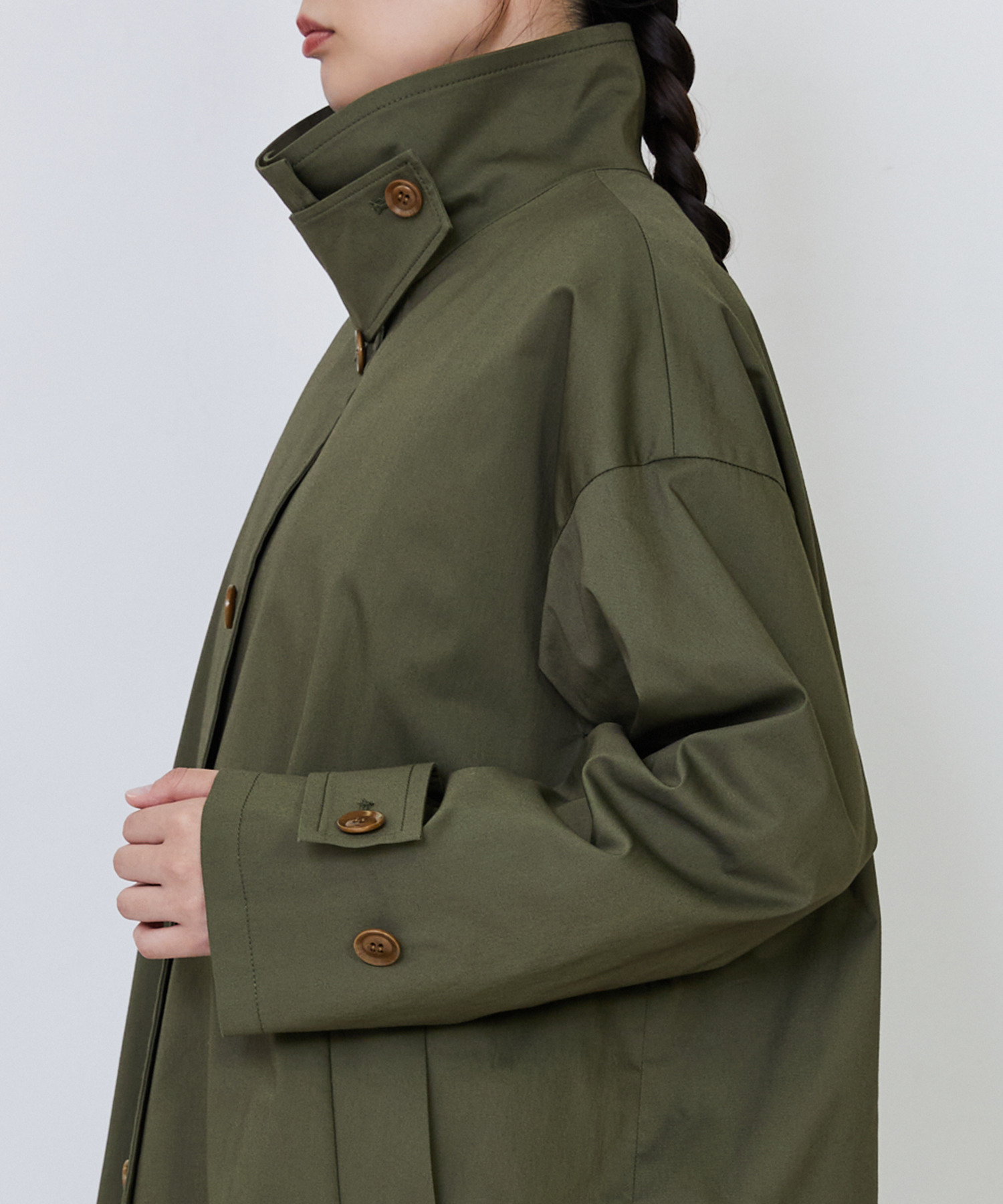 【LOISIR】｜2BUY10%OFF・3BUY20%OFF｜コットンナイロンストレッチツイルステンカラーコート 詳細画像 ブラック 26