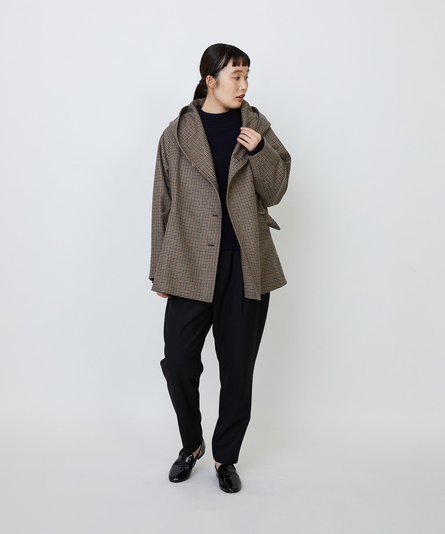 【LOISIR】｜2BUY10%OFF・3BUY20%OFF｜【11月ベストセラーブランド内3位】フーディショートコート 詳細画像 チェック 2