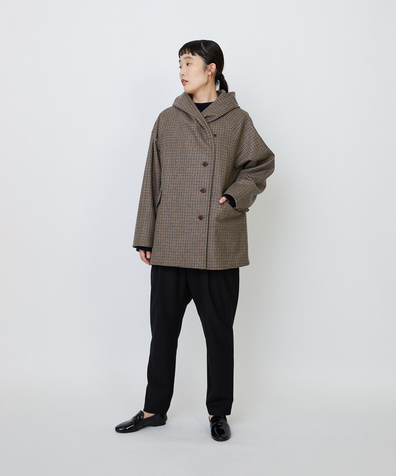 【LOISIR】｜2BUY10%OFF・3BUY20%OFF｜【11月ベストセラーブランド内3位】フーディショートコート 詳細画像 チェック 3