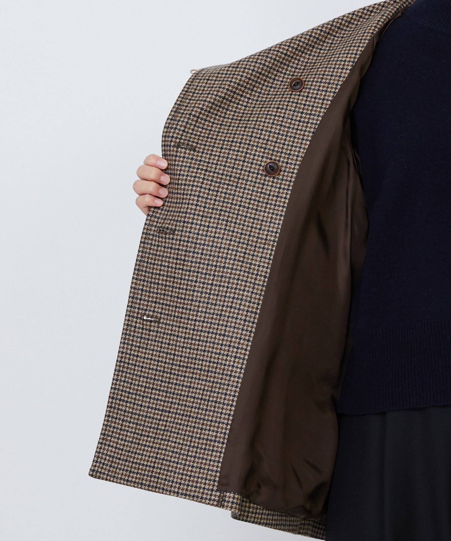 【LOISIR】｜2BUY10%OFF・3BUY20%OFF｜【11月ベストセラーブランド内3位】フーディショートコート 詳細画像 チェック 9