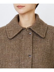 【LOISIR】リネンウールツイードステンカラーコート 詳細画像 ブラウン系その他 11