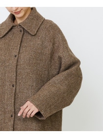 【LOISIR】リネンウールツイードステンカラーコート 詳細画像 ブラウン系その他 14
