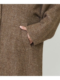【LOISIR】リネンウールツイードステンカラーコート 詳細画像 ブラウン系その他 15