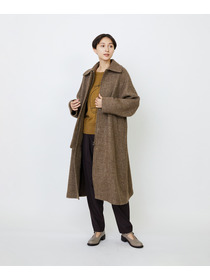 【LOISIR】リネンウールツイードステンカラーコート 詳細画像 ブラウン系その他 2