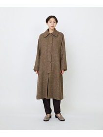 【LOISIR】リネンウールツイードステンカラーコート 詳細画像 ブラウン系その他 3