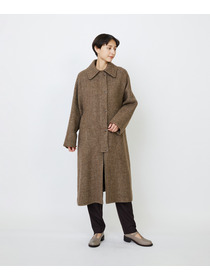 【LOISIR】リネンウールツイードステンカラーコート 詳細画像 ブラウン系その他 4