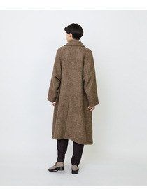 【LOISIR】リネンウールツイードステンカラーコート 詳細画像 ブラウン系その他 7