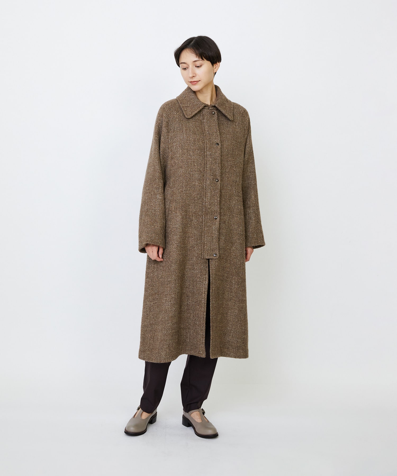 ツイードステンカラーコート ハリスツイード(HARRIS TWEED