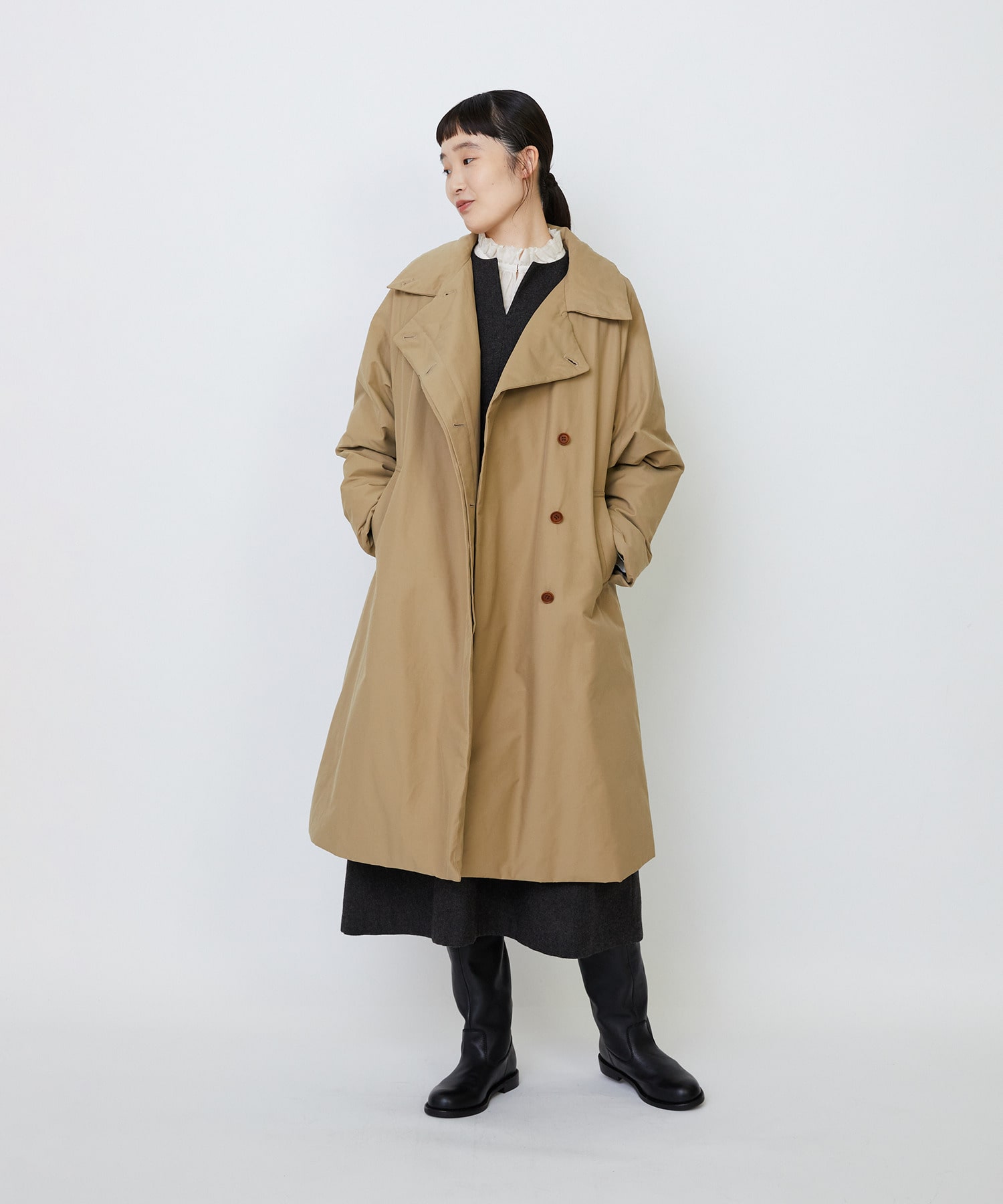 【LOISIR】｜2BUY10%OFF・3BUY20%OFF｜【11月ベストセラーブランド内1位】【11月お気に入り登録ブランド内1位】リサイクルダウンステンカラーコート 詳細画像 ネイビー 1