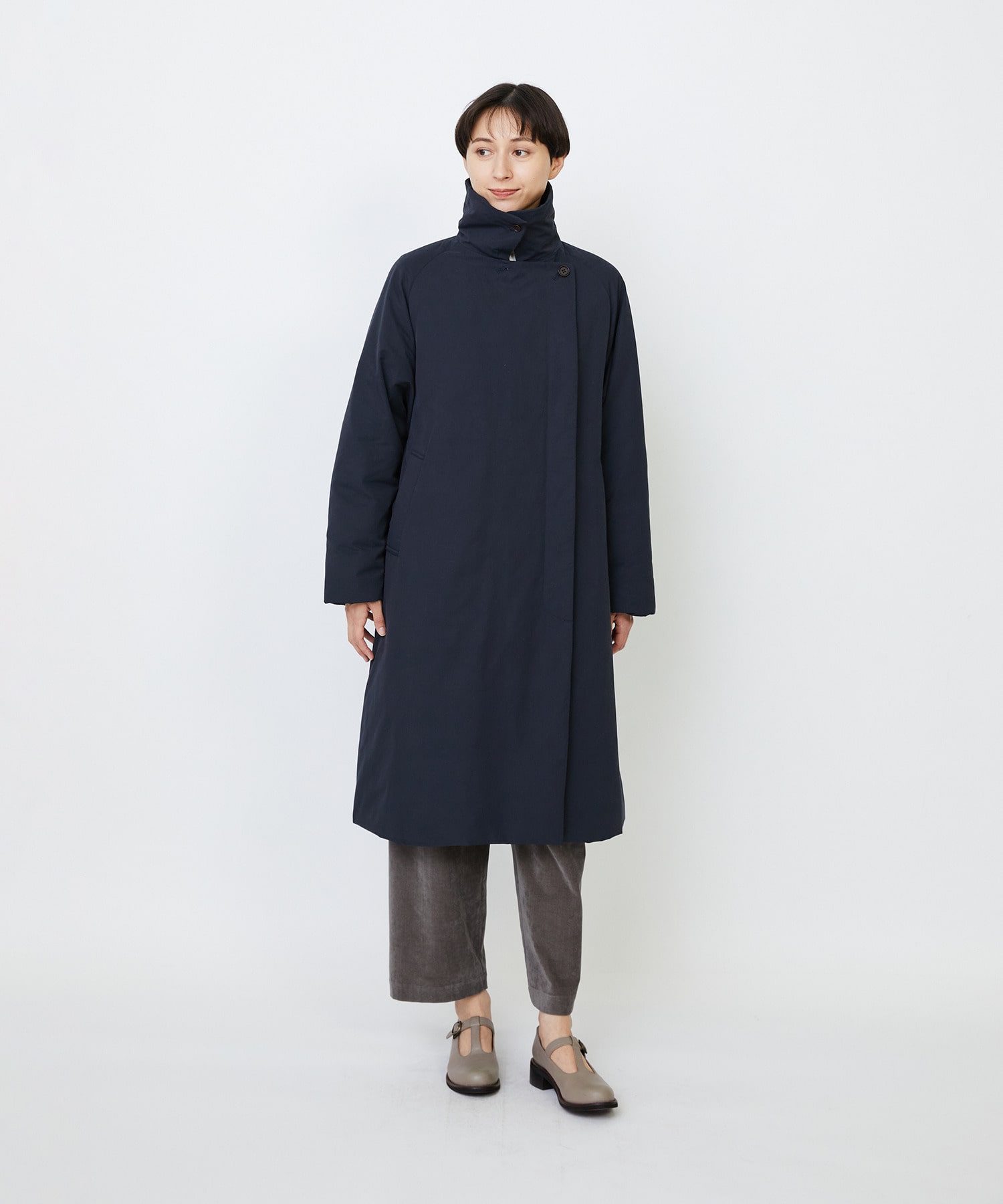 【LOISIR】｜2BUY10%OFF・3BUY20%OFF｜【11月ベストセラーブランド内1位】【11月お気に入り登録ブランド内1位】リサイクルダウンステンカラーコート 詳細画像 ネイビー 15