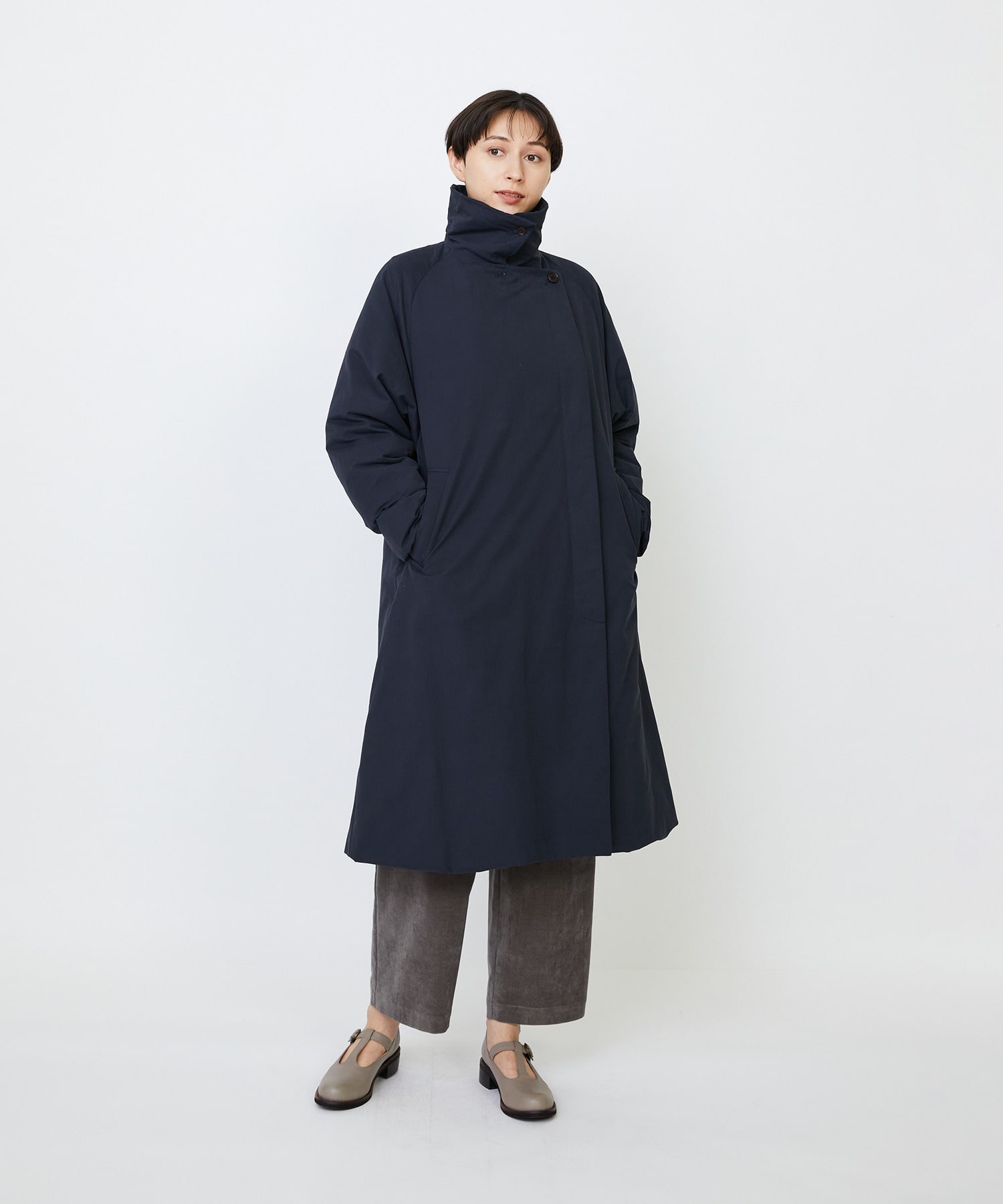 【LOISIR】｜2BUY10%OFF・3BUY20%OFF｜【11月ベストセラーブランド内1位】【11月お気に入り登録ブランド内1位】リサイクルダウンステンカラーコート 詳細画像 ネイビー 16