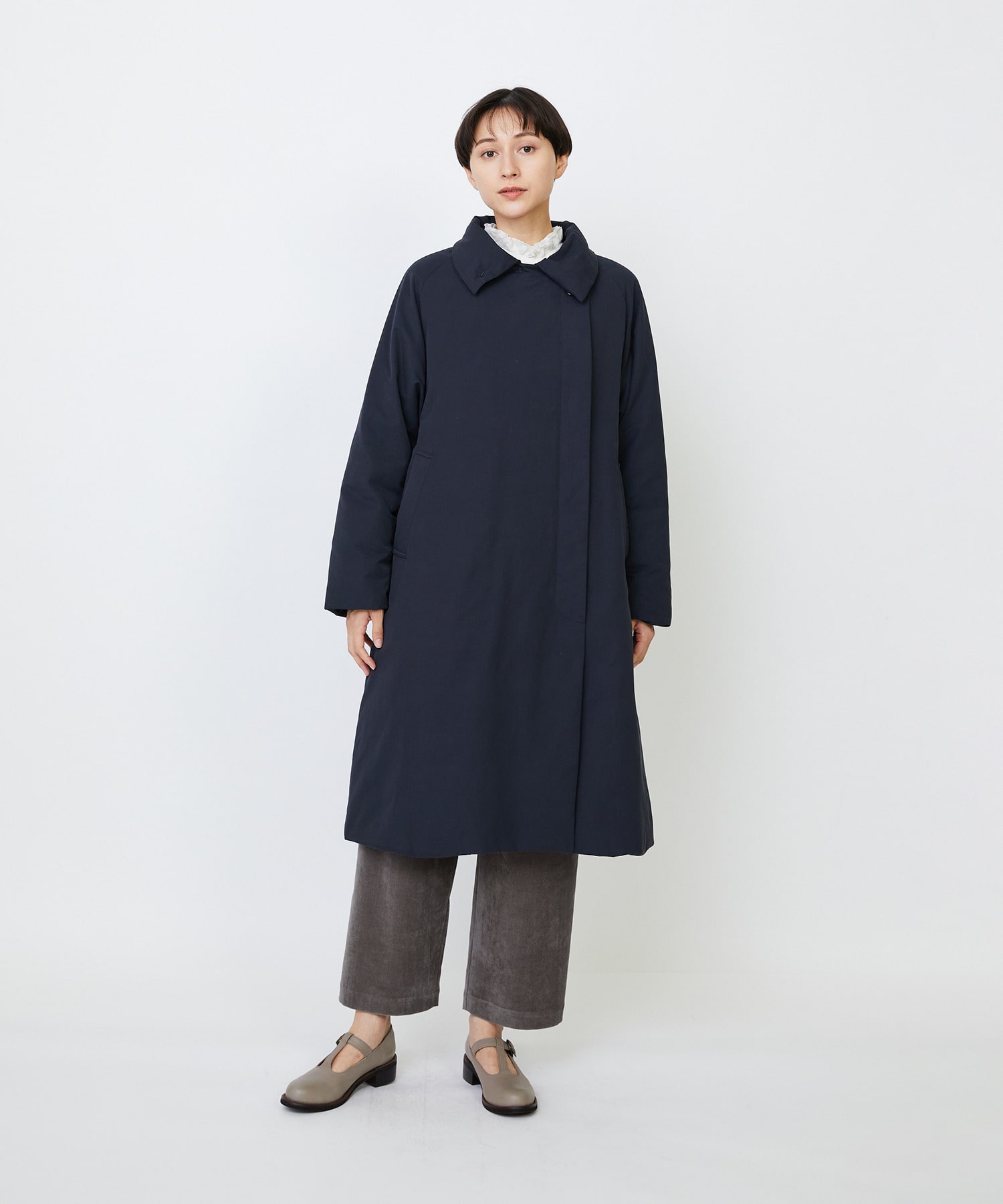 【LOISIR】｜2BUY10%OFF・3BUY20%OFF｜【11月ベストセラーブランド内1位】【11月お気に入り登録ブランド内1位】リサイクルダウンステンカラーコート 詳細画像 ネイビー 17