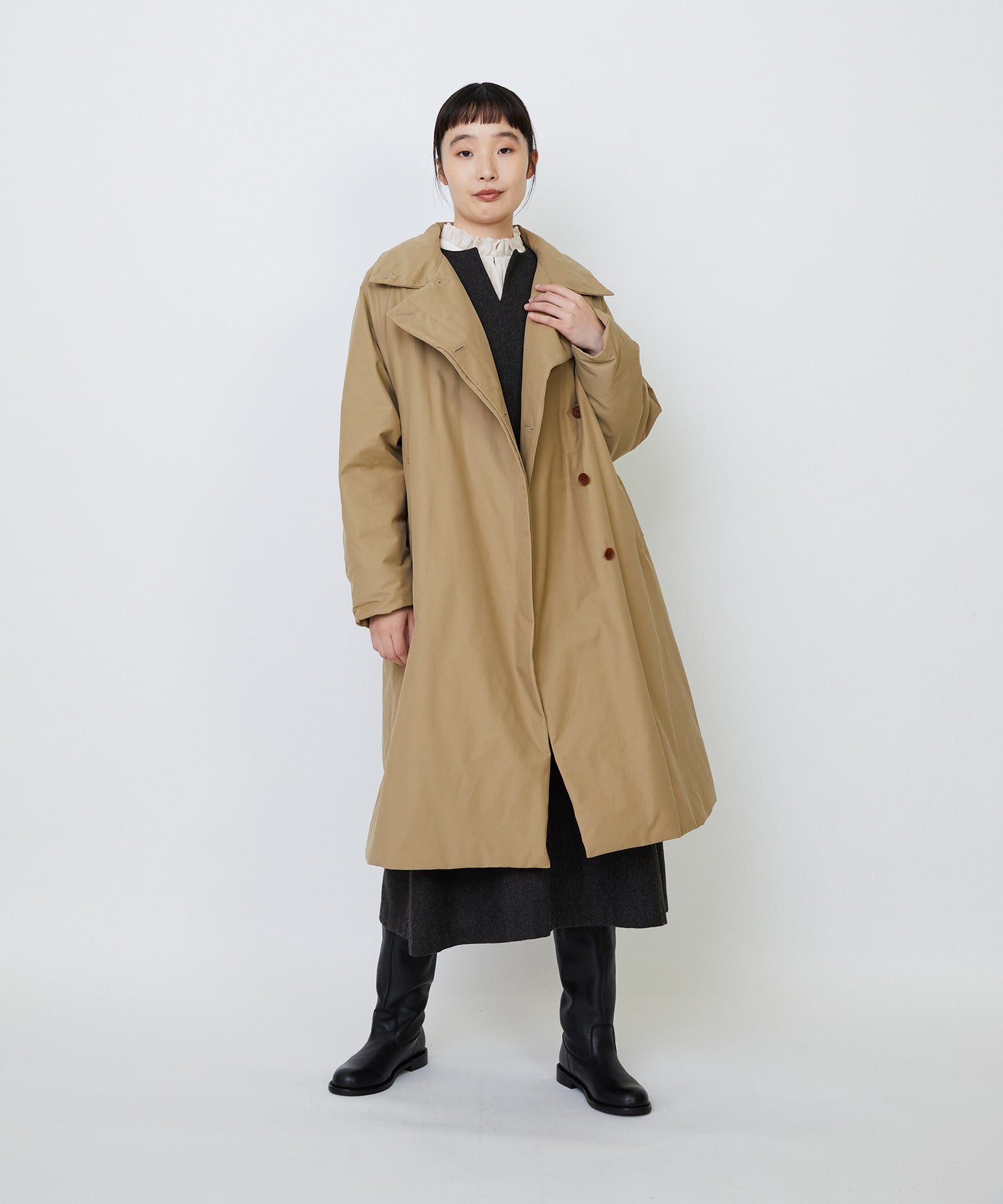 【LOISIR】｜2BUY10%OFF・3BUY20%OFF｜【11月ベストセラーブランド内1位】【11月お気に入り登録ブランド内1位】リサイクルダウンステンカラーコート 詳細画像 ネイビー 2