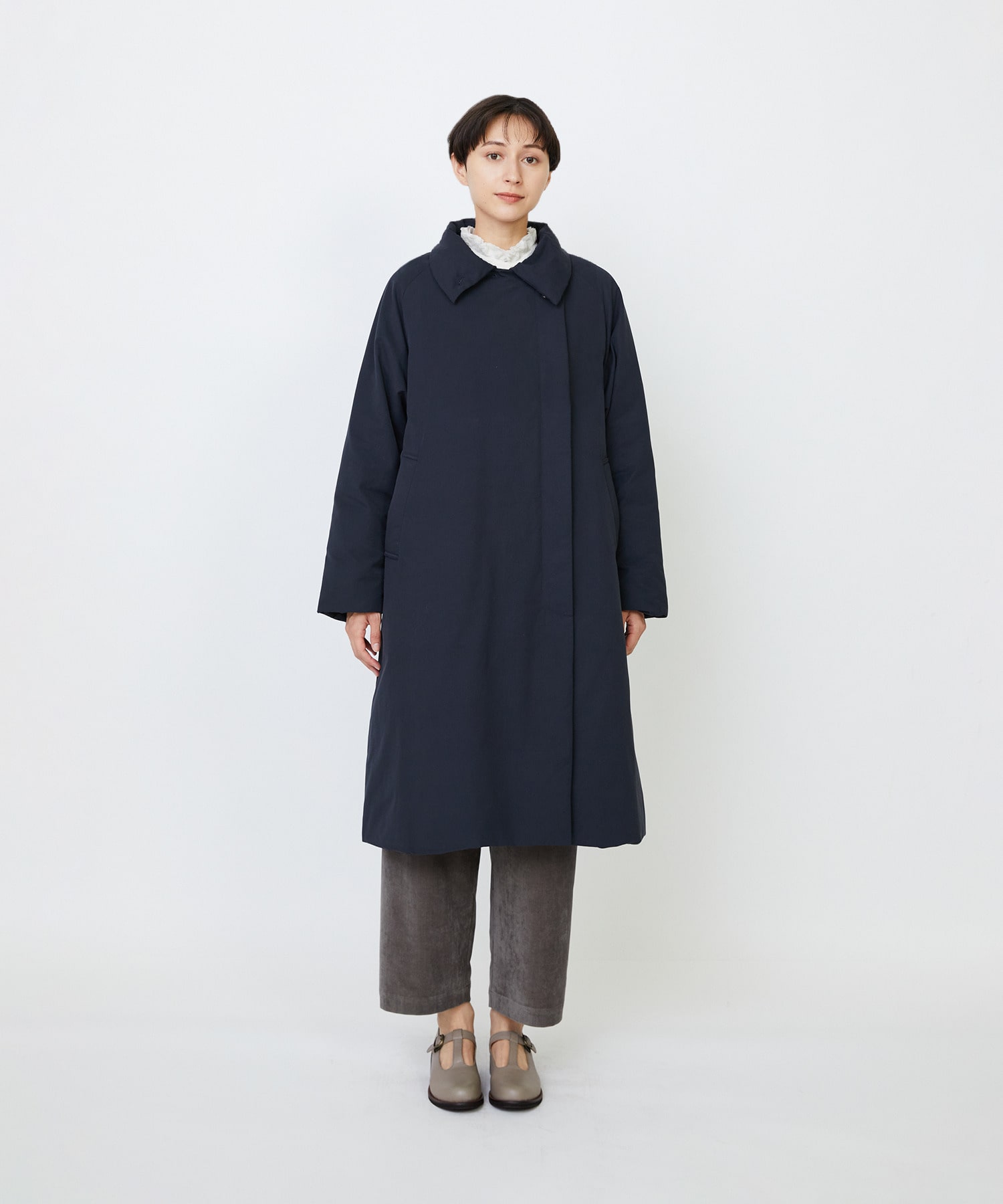 【LOISIR】｜2BUY10%OFF・3BUY20%OFF｜【11月ベストセラーブランド内1位】【11月お気に入り登録ブランド内1位】リサイクルダウンステンカラーコート 詳細画像 ネイビー 20